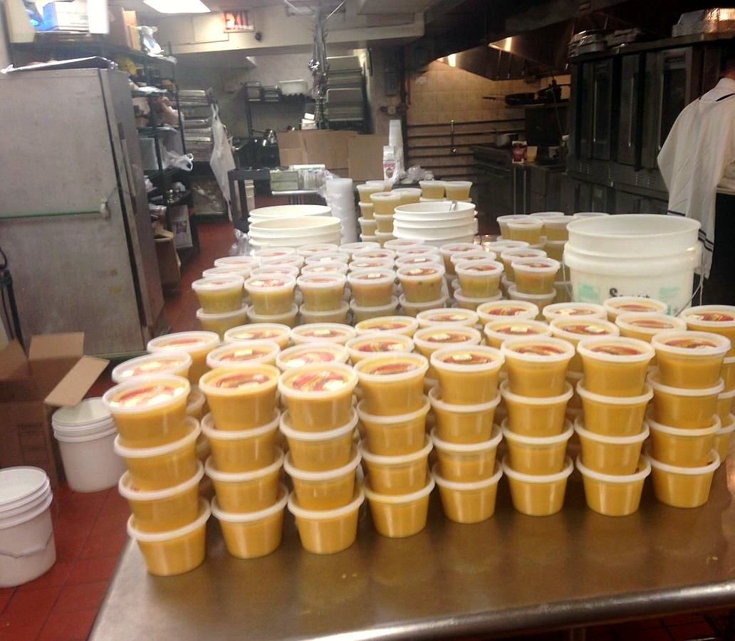 Meals packed and labeled for delivery